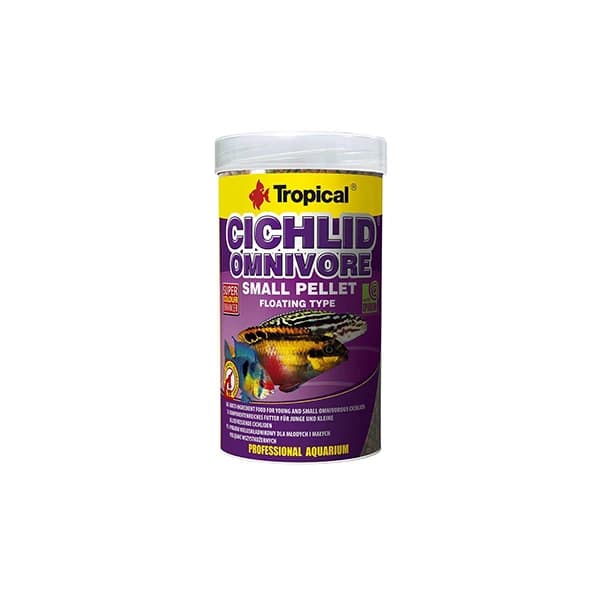 Tropical Cichlid Omnivore Pellet Karışık Beslenen Cichlid Balıkları için Pellet Balık Yemi 1000 ml / Small / 360 g paket görseli