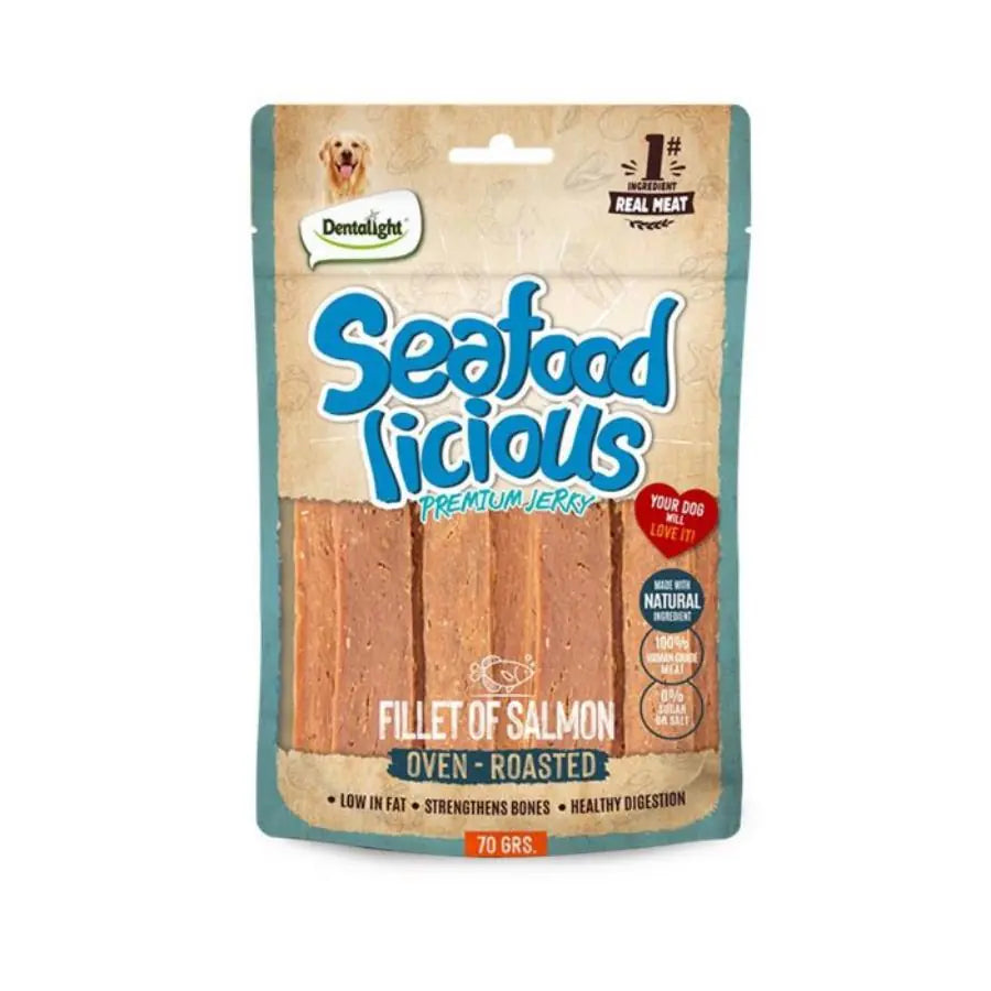 Dentalight Seafood Fillet Somon Balıklı Köpek Ödül Maması 70 g paket görseli