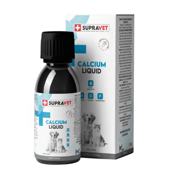 Supravet Calcium Kedi ve Köpekler için Sıvı Kalsiyum Damla 100 ml paket görseli