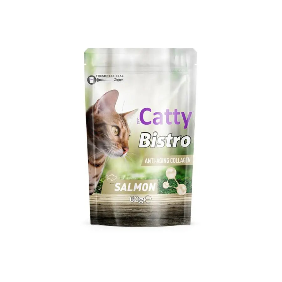Catty Bistro Yaşlanma Karşıtı Kolajen Somonlu Kedi Ödül Maması 60 g paket görseli