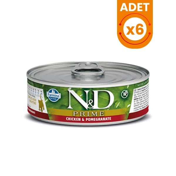 N ve D Prime Tavuk ve Narlı Konserve Kedi Maması 70 g / 6 Adet paket görseli