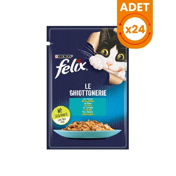 Felix Taze Ton Balıklı Jöleli Pouch Yetişkin Yaş Kedi Maması 85 g / 24 Adet paket görseli