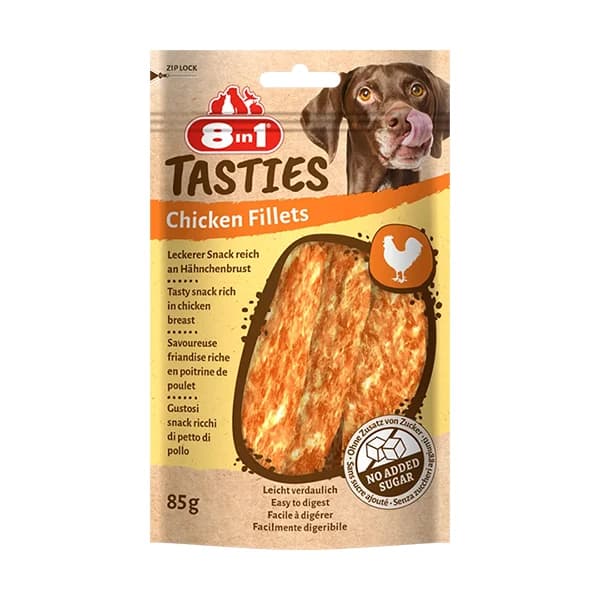 8in1 Tasties Chicken Fillets Tavuk Fileto Köpek Ödül Maması paket görseli
