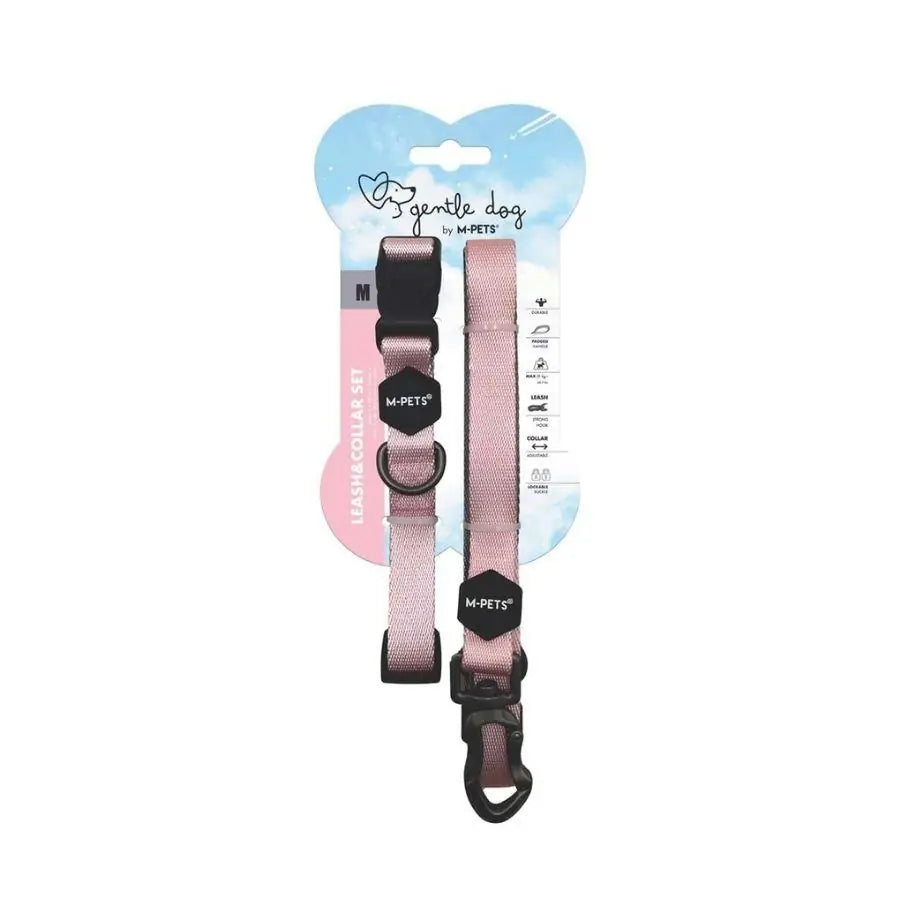 M-Pets Gentle Köpek Boyun Tasması ve Gezdirme Kayışı Seti Pembe M paket görseli