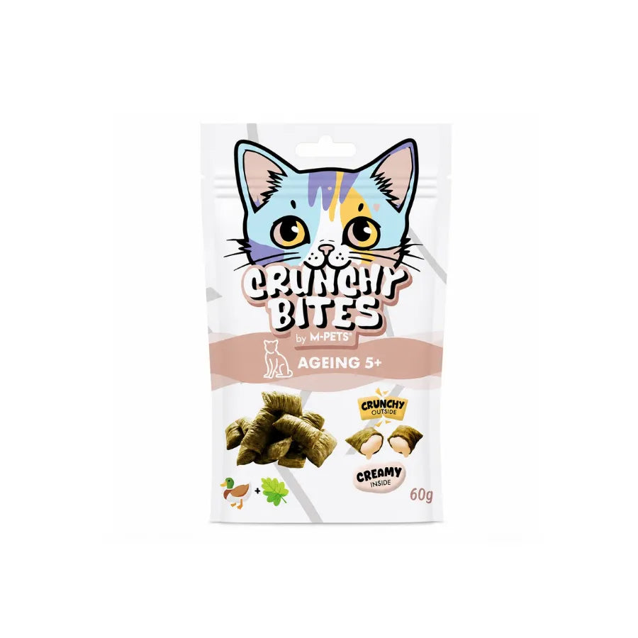 M-Pets Crunchy Bites Ageıng 5 Yaş ve Üzeri Kediler İçin Kedi Ödülü 60 g paket görseli