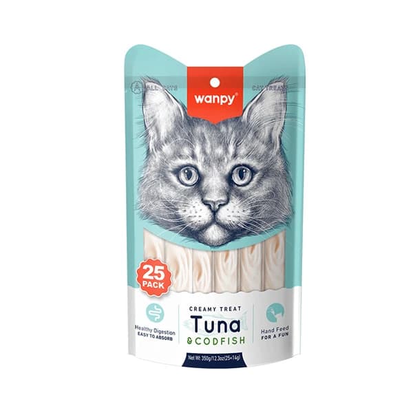 Wanpy Ton ve Morina Balıklı Sıvı Kedi Ödülü 25x14 g / 1 Adet paket görseli