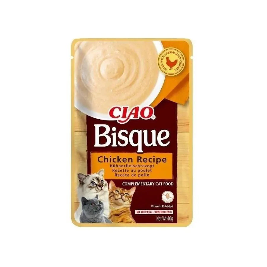 Ciao Bisque Tavuklu Sıvı Krema Kedi Ödülü 40 g paket görseli