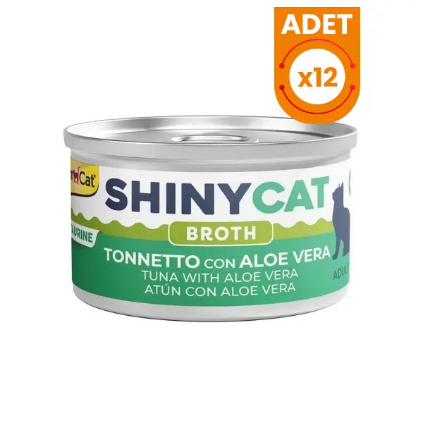 Gimcat Shinycat Broth Sos İçinde Aloe Veralı ve Ton Balıklı Yetişkin Konserve Kedi Maması 70 g / 1 Adet paket görseli