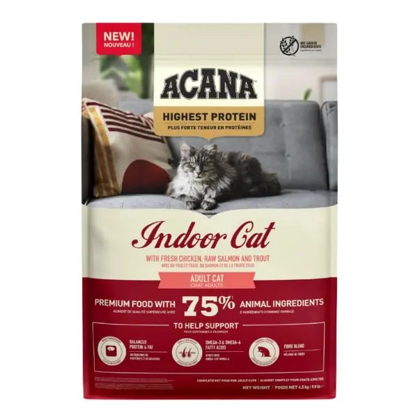 Acana Indoor Yüksek Proteinli Tavuklu ve Balıklı Yetişkin Kedi Maması 4,5 kg paket görseli