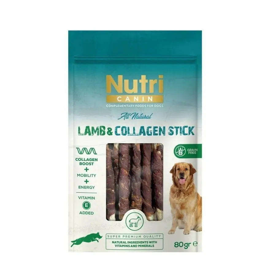 Nutri Canin Collagen Stick Kuzu Eti Sargılı Kemik Köpek Ödülü 80 g paket görseli