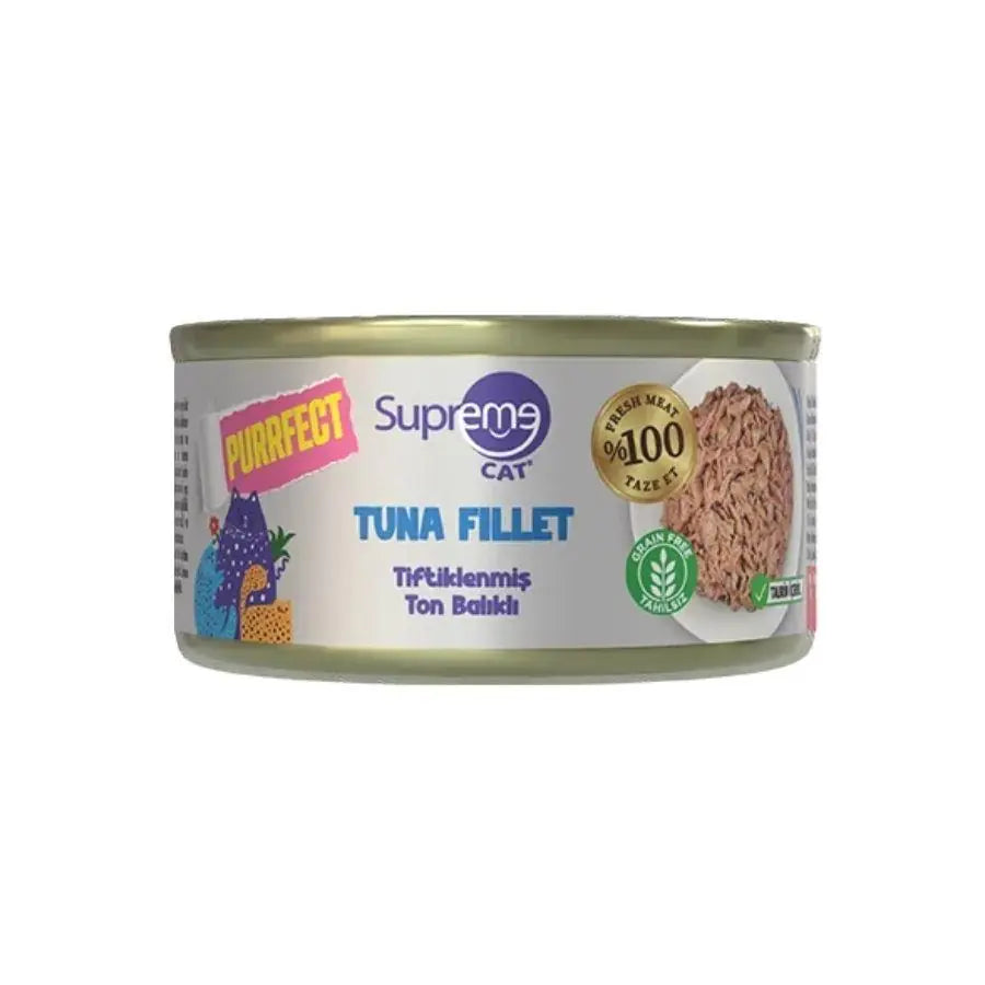 Supreme Cat Purrfect Tiftiklenmiş Ton Balıklı Yetişkin Kedi Konservesi 70 g paket görseli