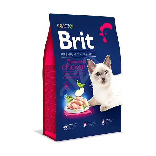Brit Premium By Nature Sterilised Tavuklu Kısırlaştırılmış Yetişkin Kedi Maması 8 kg paket görseli
