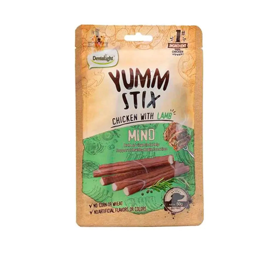 Dentalight Yumm Stick Mind Tavuklu ve Kuzu Etli Köpek Ödül Çubuğu 50 g paket görseli