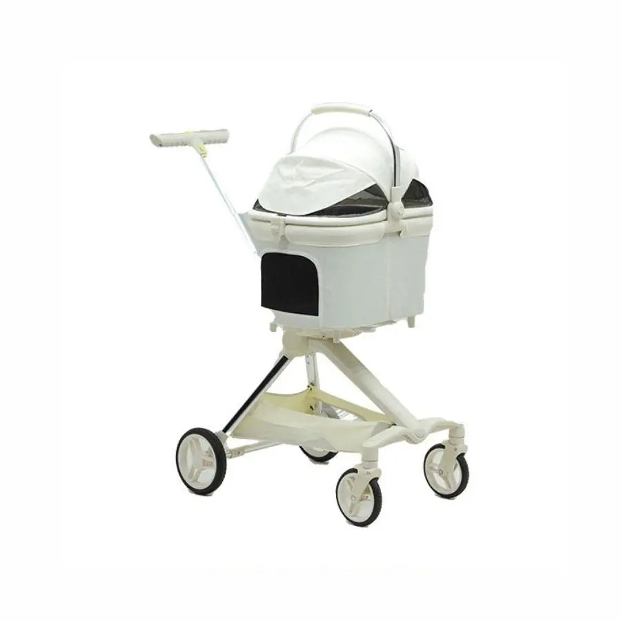 EuroDog Katlanabilir Köpek Arabası Beyaz 66x52x110 cm paket görseli
