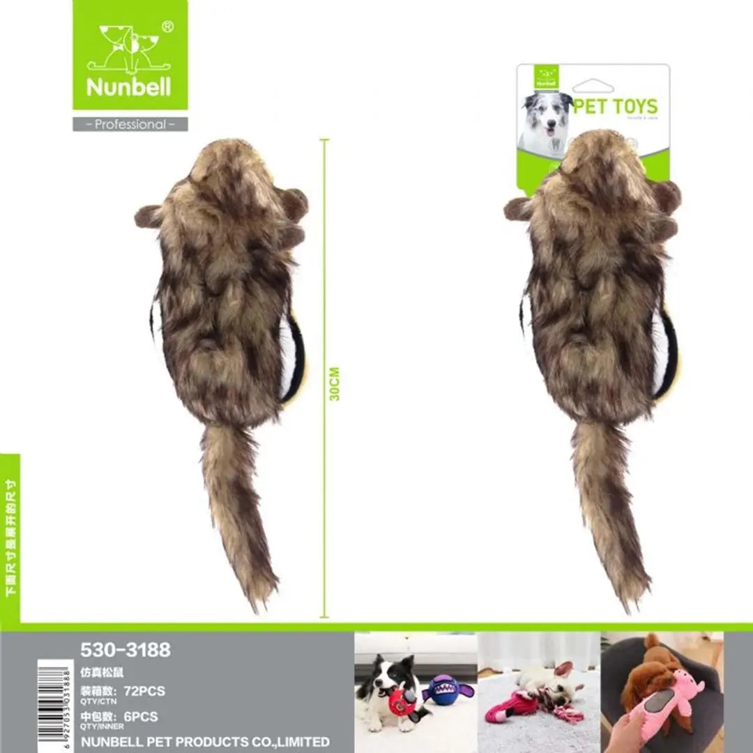 Nunbell Köpek Oyuncağı Pelüş Sincap 30 cm paket görseli