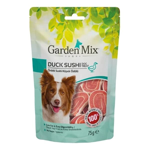Garden Mix Ördekli Sushi Düşük Yağlı Şekersiz Köpek Ödül Maması 1 Adet / 75 g paket görseli