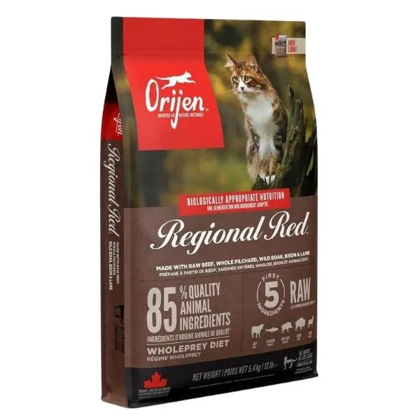 Orijen Regional Red Tahılsız Sığır Etli Yavru Yetişkin Kedi Maması 5,4 kg paket görseli