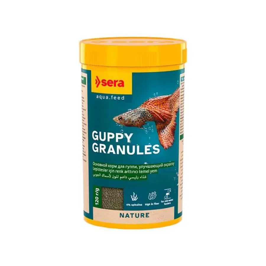 Sera Guppy Granules Lepistes Balığı Yemi 250 ml paket görseli