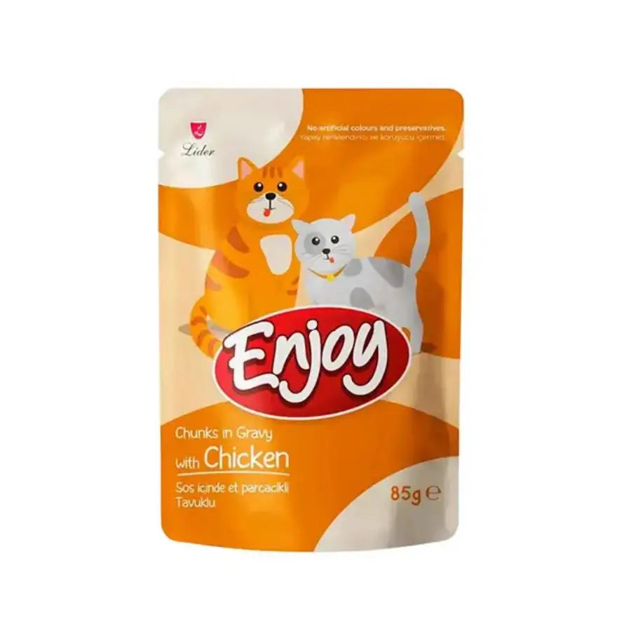 Enjoy Pouch Sos İçinde Et Parçacıklı Tavuklu Yetişkin Kedi Konservesi 85 g paket görseli