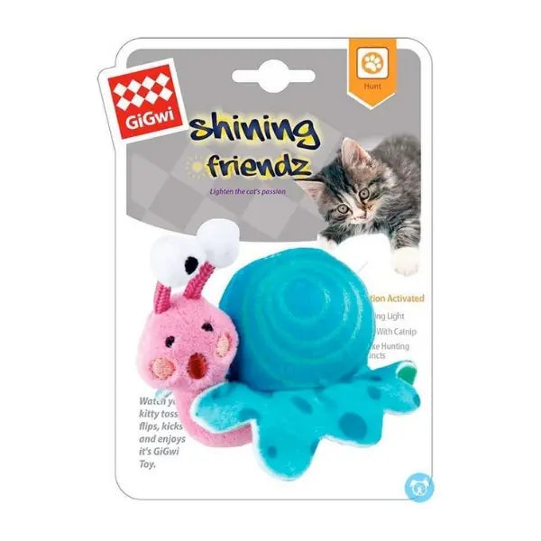 Gigwi Catnipli Işıklı Salyangoz Peluş Kedi Oyuncağı 12 Cm paket görseli
