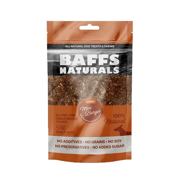 Baffs Naturals Kuzu Mini Burger Köpek Ödül Maması 100 g paket görseli