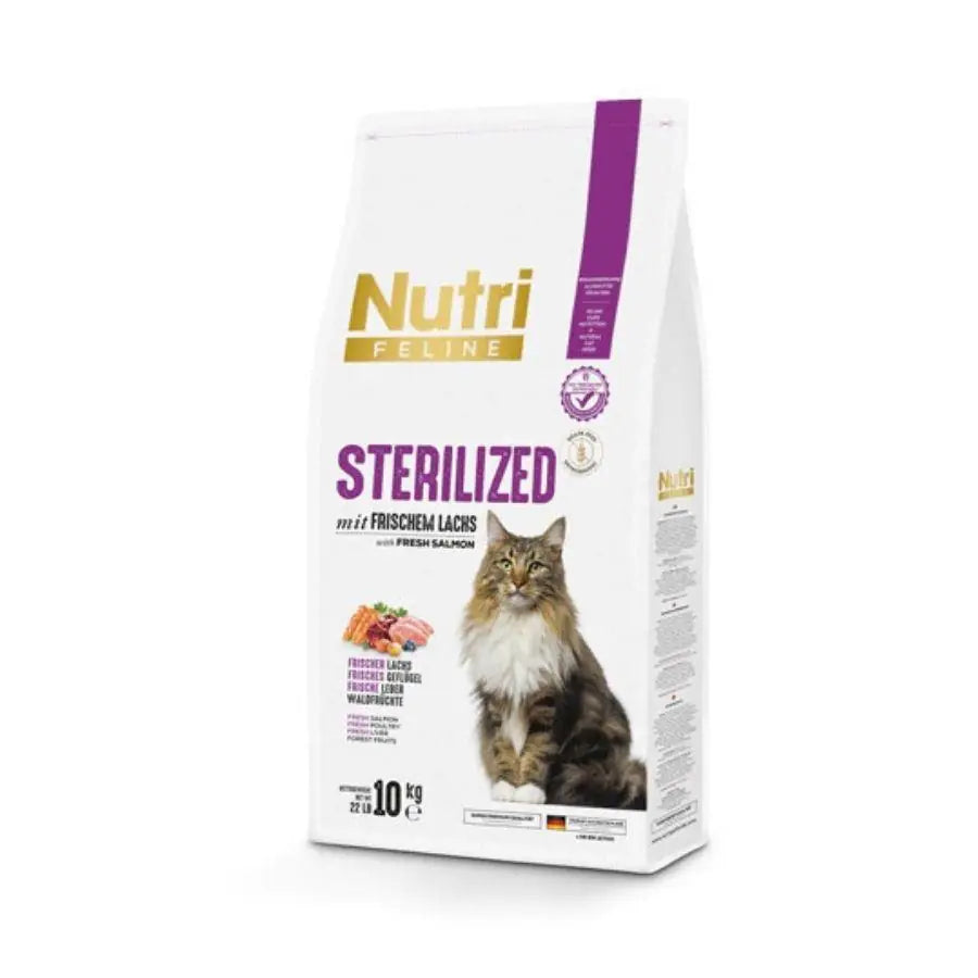 Nutri Feline Sterilized Somonlu Tahılsız Kısırlaştırılmış Kedi Maması 10 kg paket görseli