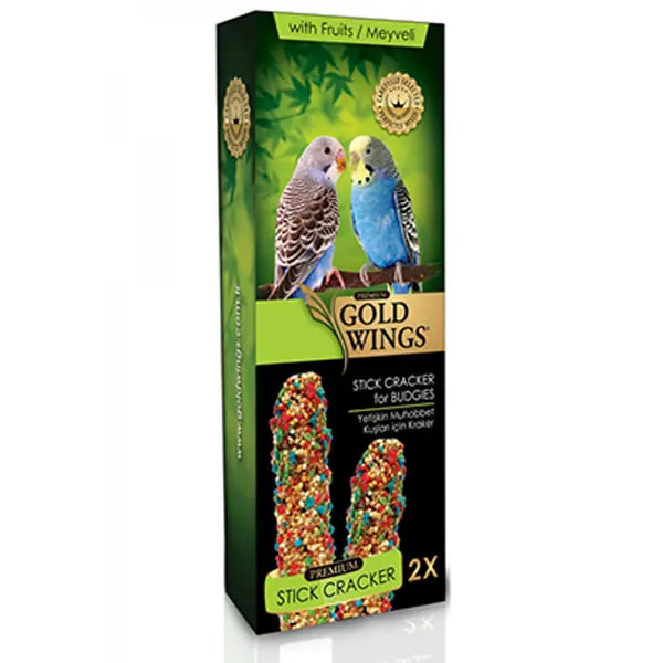Gold Wings Premium Meyveli Muhabbet Kuşu Krakeri 2 Adet paket görseli