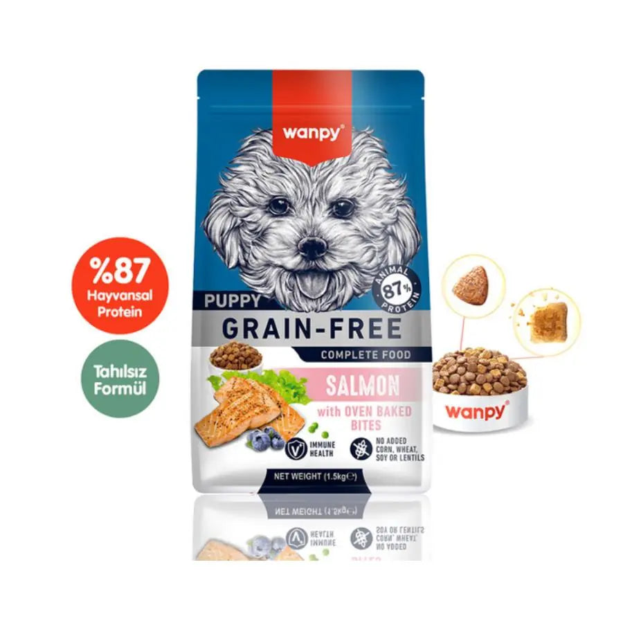 Wanpy Tahılsız Somonlu Yavru Köpek Maması 1,5 kg paket görseli