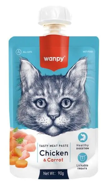 Wanpy Taze Tavuklu ve Havuçlu Kedi Et Ezmesi 90 g paket görseli
