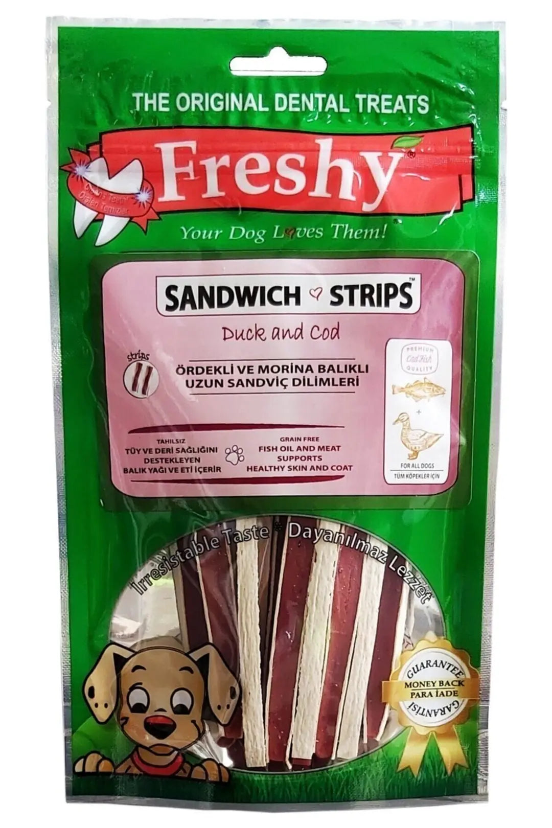 Freshy Sandwich Ördekli Ve Morina Balıklı Sandviç Dilimleri. 80 g paket görseli
