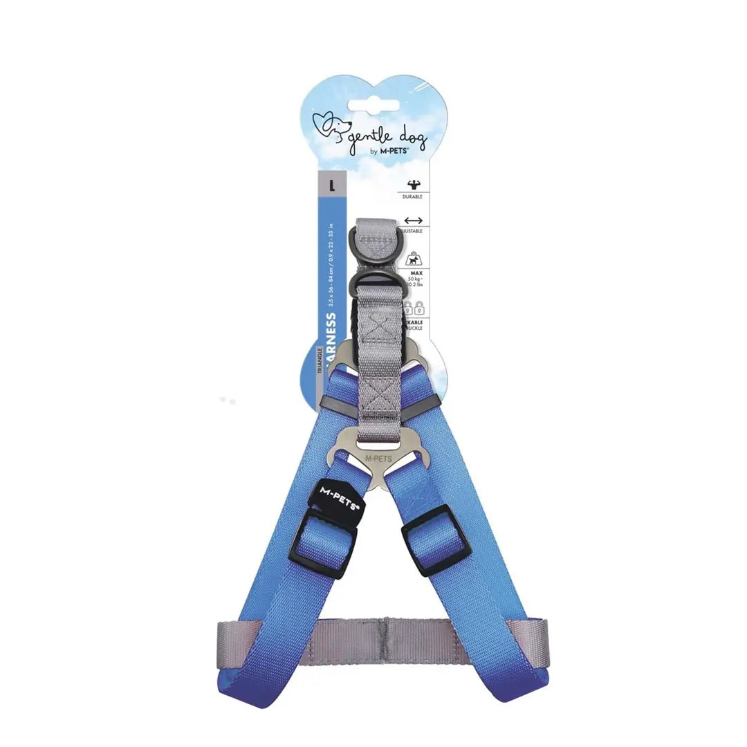 M-Pets Gentle Triangle Köpek Göğüs Tasması Mavi L paket görseli