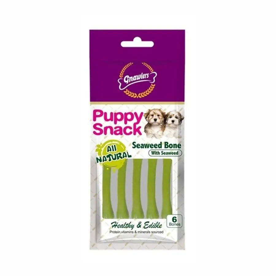 Gnawlers Seaweed Bone Deniz Yosunlu Yavru Köpek Ödül Kemiği 6'lı 40 g paket görseli