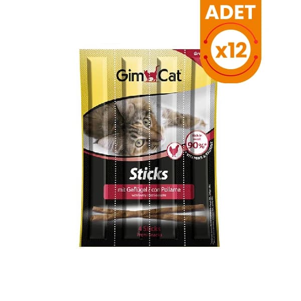 Gimcat Sticks Kümes Hayvanlı Kedi Ödül Çubuğu 12 Adet / 4x20 g paket görseli