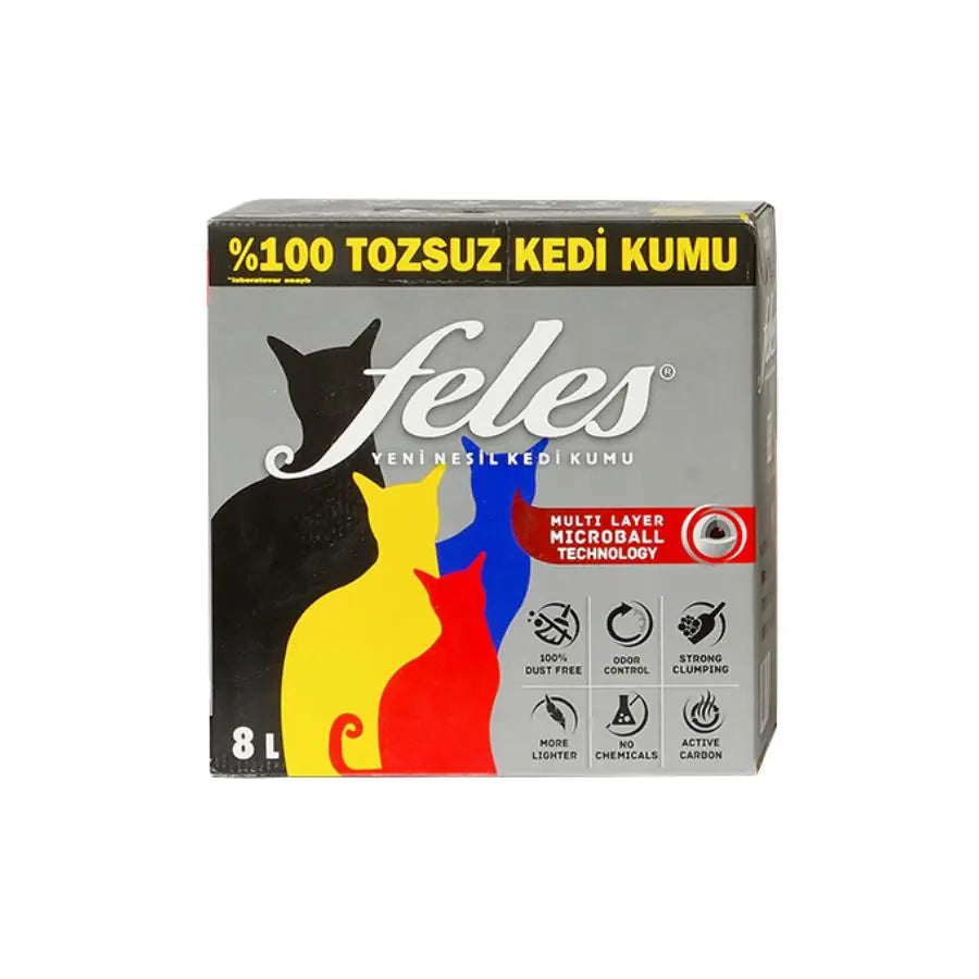 Feles Ultra Light Aktif Karbonlu Tozsuz Topaklanan Kedi Kumu 8 L paket görseli