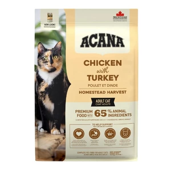 Acana Homestead Harvest Tavuklu ve Hindili Yetişkin Kedi Maması 1,8 kg paket görseli