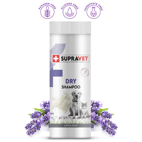 Supravet Dry Shampoo Lavanta Özlü Kedi ve Köpek Toz Şampuan 150 ml paket görseli