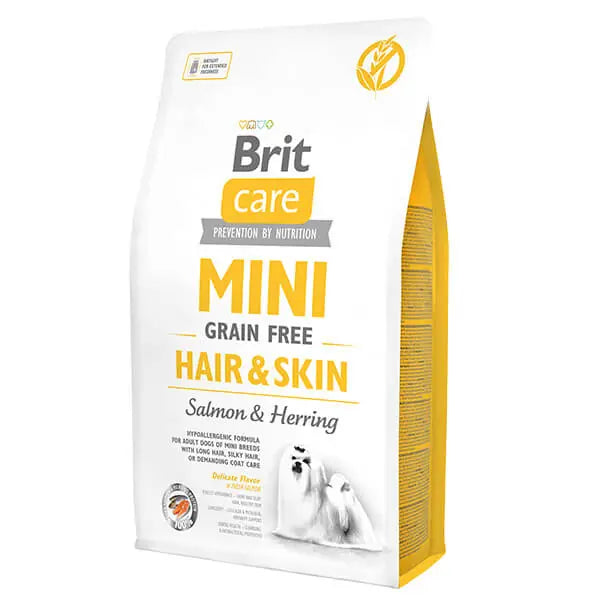 Brit Care Deri ve Tüy Sağlığı İçin Tahılsız Somonlu Mini Yetişkin Köpek Maması 2 kg paket görseli