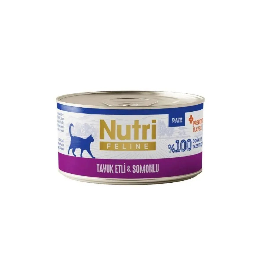 Nutri Feline Tavuk Etli ve Somonlu Tahılsız Yetişkin Kedi Konservesi 70 g paket görseli