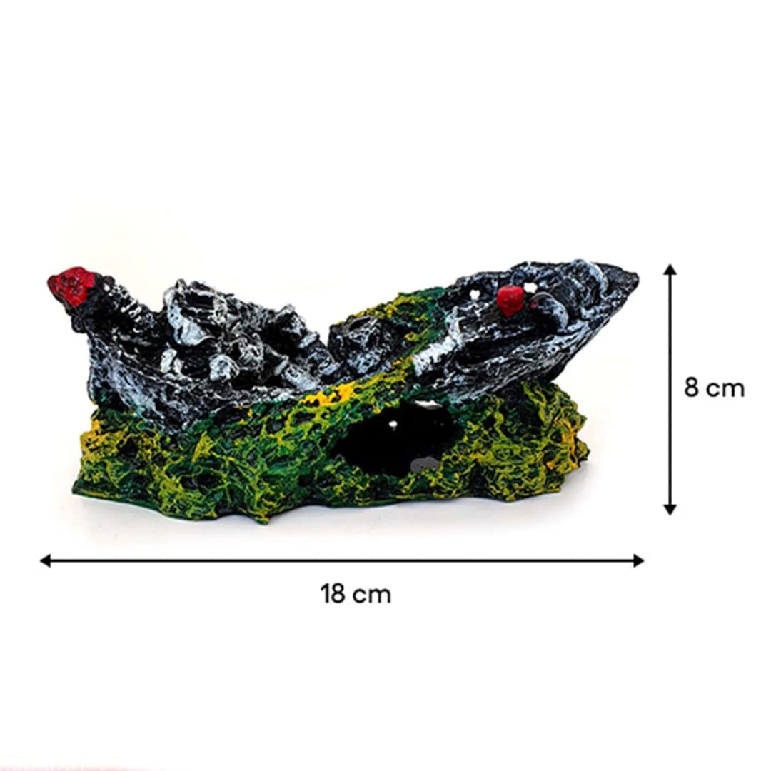 Bonisa Ağlı Batık Gemi Akvaryum Dekoru 8 x 18 Cm paket görseli