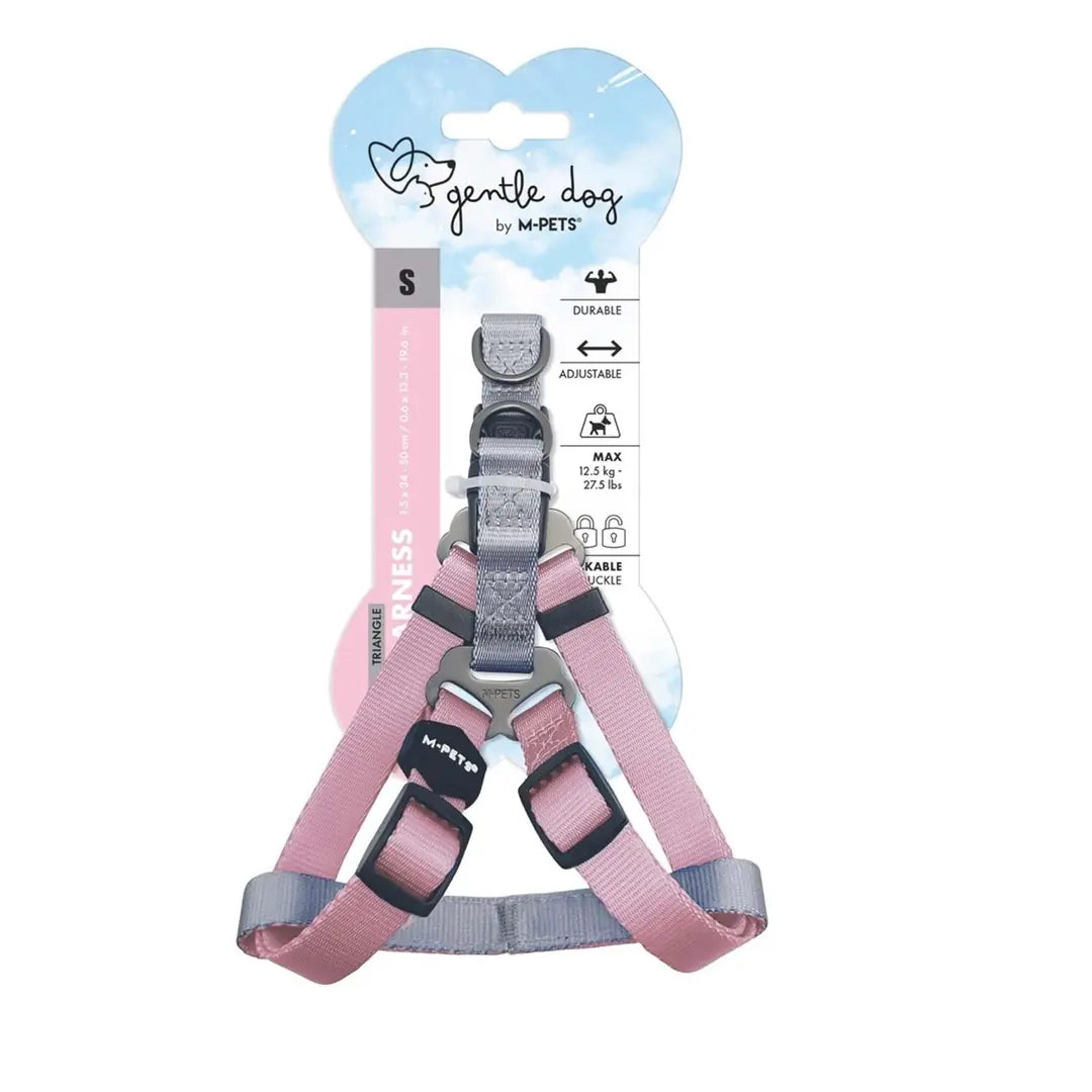M-Pets Gentle Triangle Köpek Göğüs Tasması Pembe S paket görseli