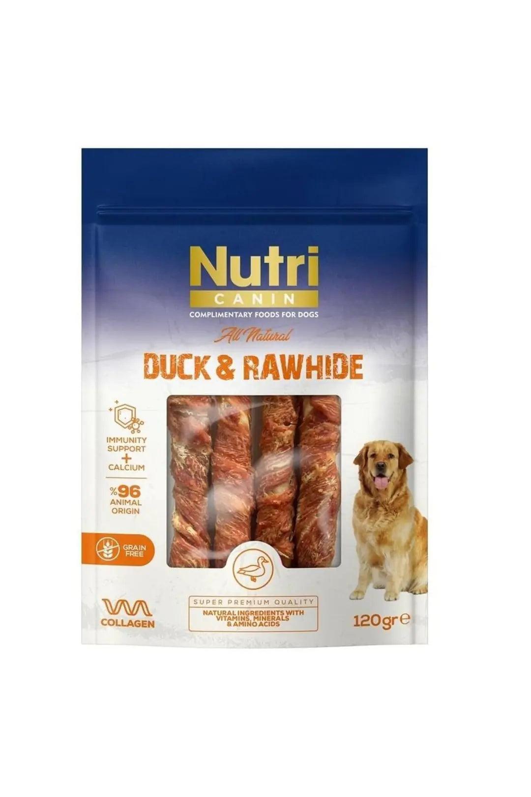 Nutri Canin Rawhide Ördek Eti Sargılı Kemik Köpek Ödülü 120 g paket görseli