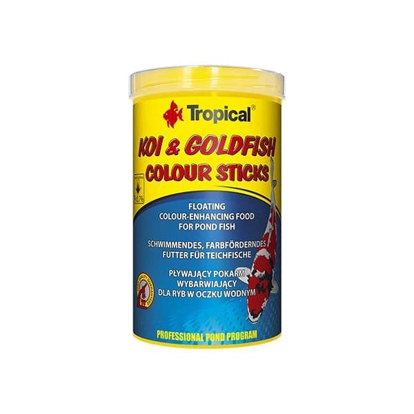 Tropical Koi Goldfish Colour Sticks Havuz Balıkları için Renklendirici Temel Balık Yemi 100 ml 1000 ml / 90 g paket görseli
