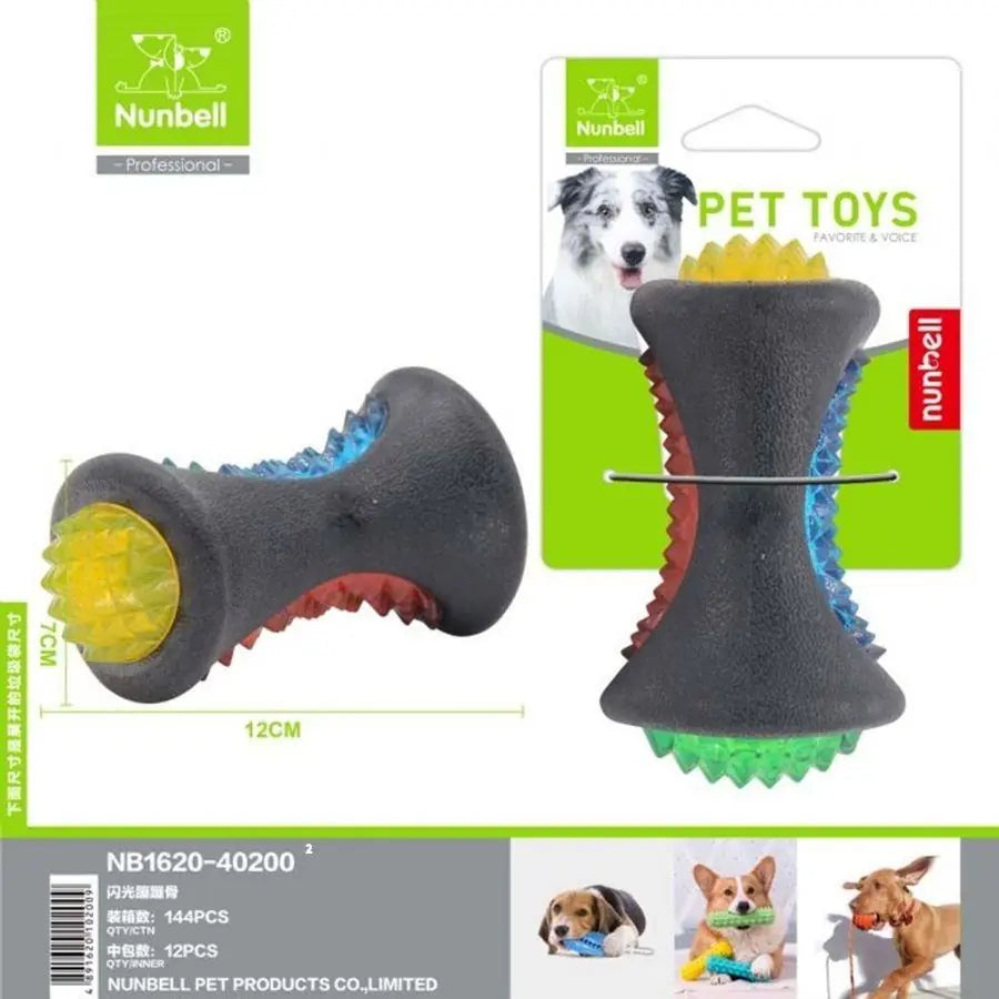 Nunbell Plastik Işıklı Kemik Köpek Oyuncağı 12 cm paket görseli