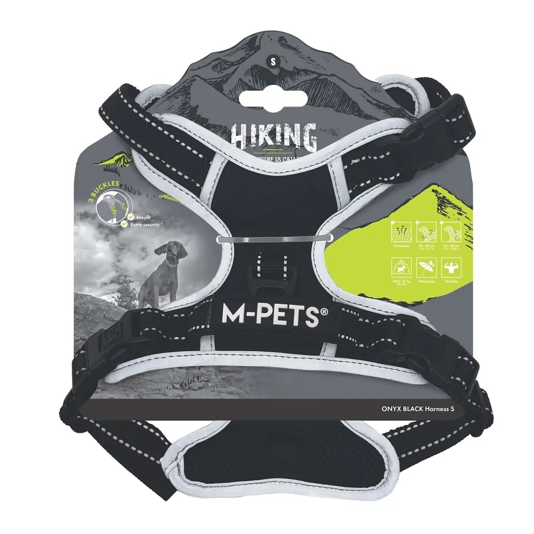 M-Pets Hıkıng Reflektörlü Soft Köpek Göğüs Tasması Siyah S paket görseli