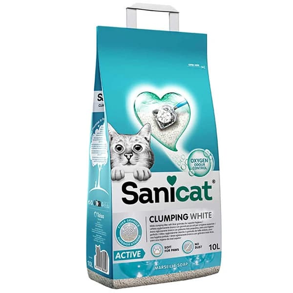 Sanicat Active Marsilya Sabunlu Topaklaşan Kedi Kumu İnce 10 L paket görseli