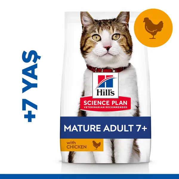 Hills Mature +7 Tavuklu Yaşlı Kedi Maması 3 kg paket görseli