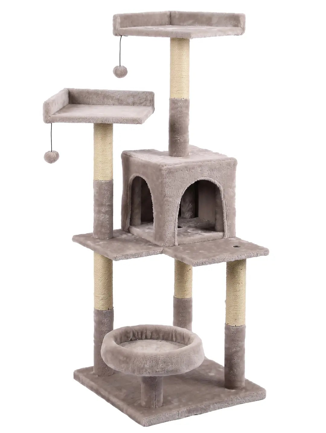 Tommy Çok Katlı Lüks Bej Kedi Tırmalama Evi 45x45x121 paket görseli
