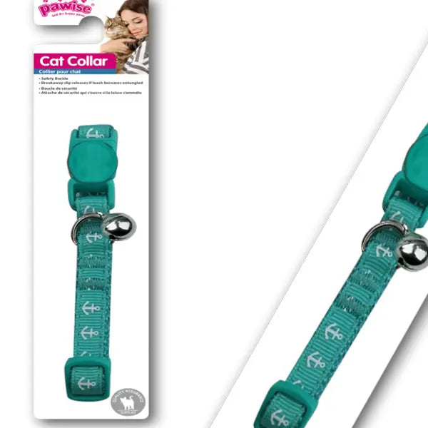 Pawise Çapa Desenli Kedi Tasması Yeşil / 20-30 Cm paket görseli