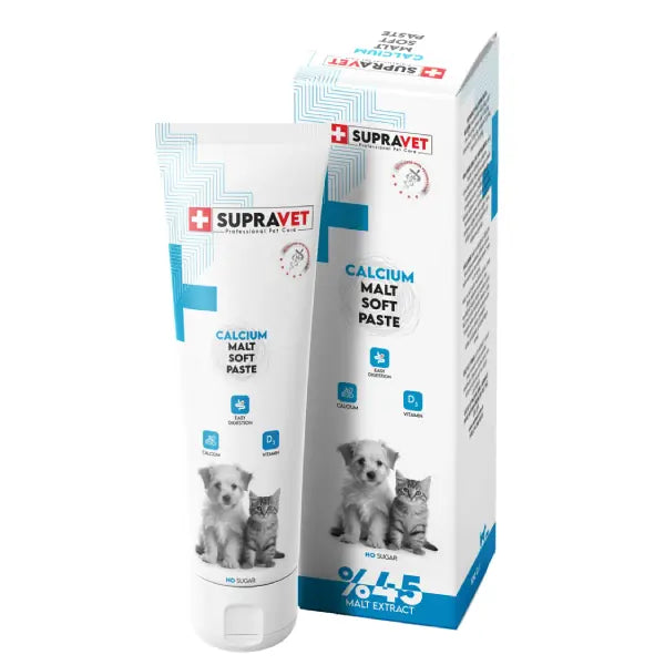 Supravet Calcium Kedi ve Köpekler için Kalsiyum Malt Paste 100 g paket görseli