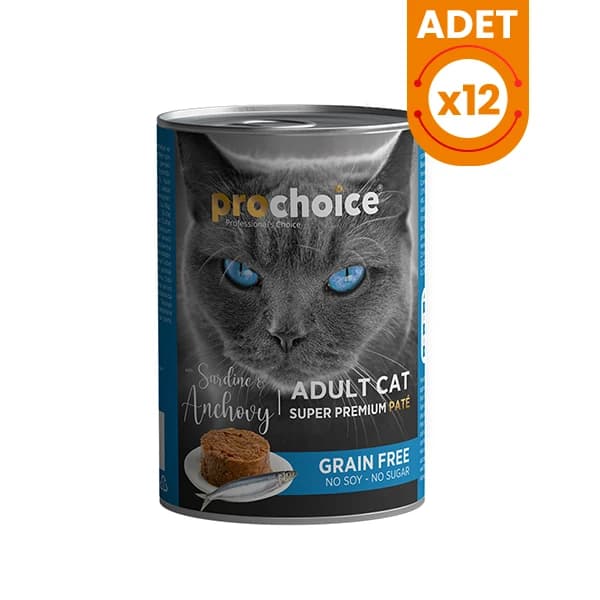 Prochoice Adult Sardunya ve Hamsili Yetişkin Konserve Kedi Maması 12 Adet / 400 g paket görseli